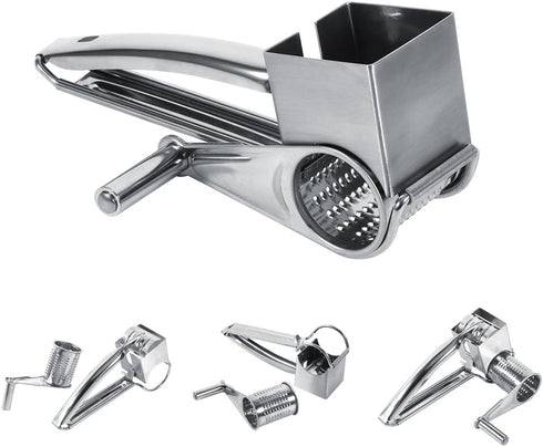 Cheese Grater, Multipurpose Stylish Design Kitchen Stainless Steel Rotary Cheese Grater Shred Tool...