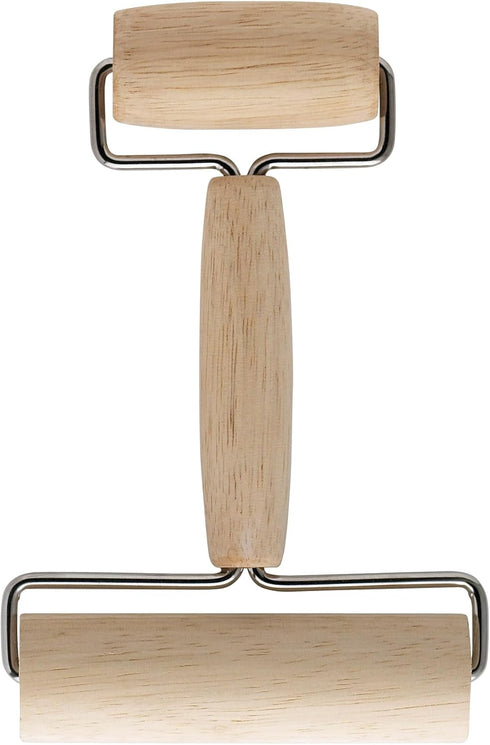 Mrs. Anderson’s Baking Double Dough Roller, Includes 4.125 and 2.375-Inch Wide Cylinders, Rubberwood...