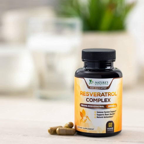 Resveratrol 1800mg Per Serving - Potent Antioxidants for Immune Support - Extra Strength Trans-Resveratrol Supplement Supports Healthy Aging & Hea...