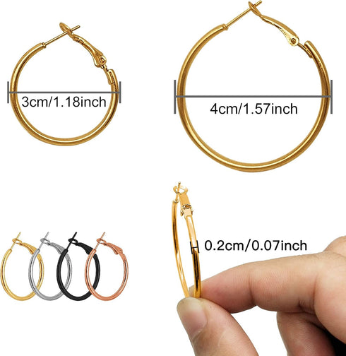 Huwujiu 80pcs Earring Hoops for Jewelry Making, Earrings Beading Hoop Earring Finding Circle Round Circle Round Beading Hoops for Earring DIY Craf...