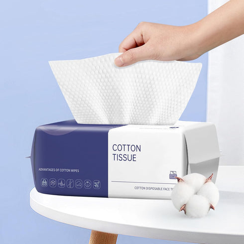 Disposable Face Towel, 100 Count Face Clean Towels, for Washing Soft Cotton Dry Wipes Facial Cloths Towelettes for Washing and Drying, Facial Tiss...