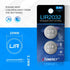 Rechargeable LIR2032 Batteries 3.6V Lithium Ion Button Coin Cell Batteries 2PCS AirTag Key Fobs Watch Battery Replacing...