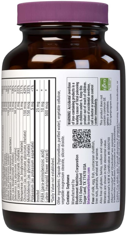 Bluebonnet Nutrition Mult One (with Iron), Daily Nutritional Support*, Vegetarian Friendly, Kosher Certified, Gluten-Free, Dairy-Free, 60 Vegetabl...