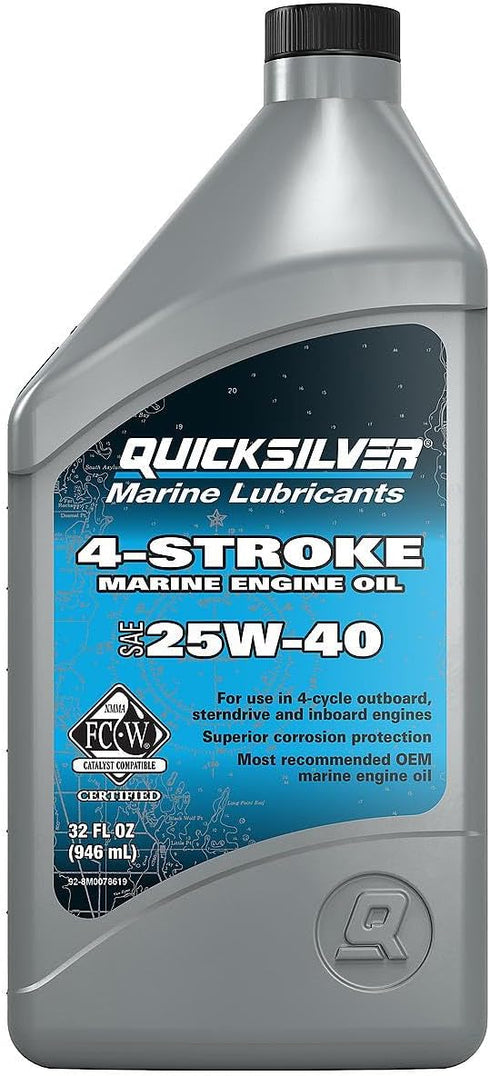 Quicksilver by Mercury Marine 25W-40 Marine Engine Oil...
