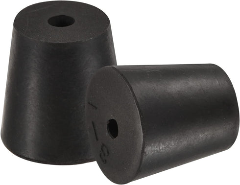 MECCANIXITY Rubber Tapered Plug 18mm to 24mm with Hole Test Tubes Bungs Stopper Black for Lab Home 5 Pieces...