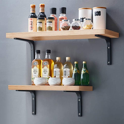SAYAYO Wall Shelf Brackets Black, 6 x 5 Inch Iron Metal Shelf Brackets L Shaped Corner Support Brackets for DIY Floating Shelf, 4 PCS...