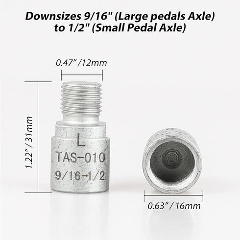 Hikenture Bike Pedal Adapter 9/16" to 1/2" Bicycle Pedals Chrome Molybdenum Steel (Pair)...