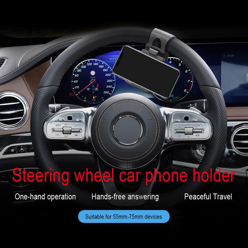 Car Steering Wheel Phone Mount, Steering Wheel Smartphone Mount, Portable Steering Wheel Phone Holder Mount Clip Fit for IPhone14/13/12/11 Pro Max...