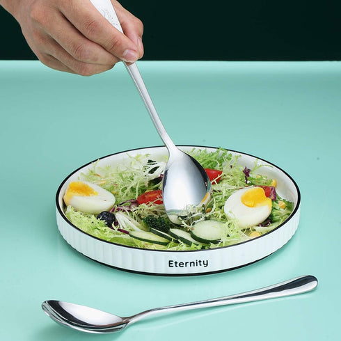 Berglander Salad Server Set, Stainless Steel Salad Serving Set, Salad Servers, Salad Spoon, Salad Fork, Pack of 2 (Shiny Silver)...