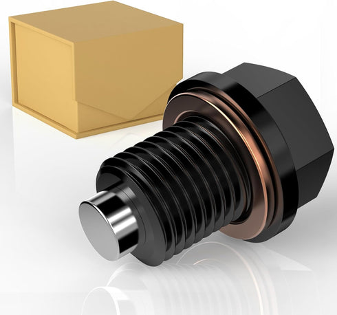 M14x1.5 Aluminum Magnetic Oil Drain Plug with 1 Pcs Copper Gasket Crush Washer Sump Drain Nut Bolt Oil Pan Bolt Anti Leakage Seal Replacement for ...