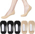 No Show Socks Womens Ultra Low Cut Liner Socks Non-Slip Invisible Liner Socks for Flats Heels Pumps, 5 Pairs, Sizes 5-8, 3 Black + 2 Nude...