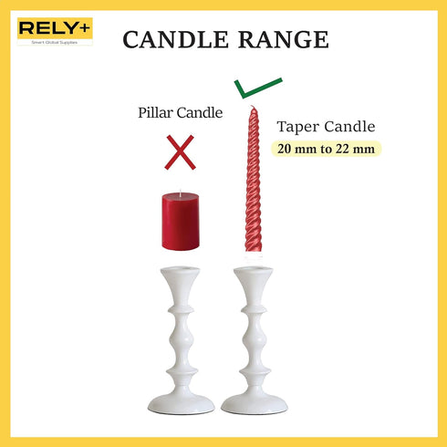 Rely+ White Candle Holders Set of 2 Decorative Centerpiece Table Candlesticks Holders for Taper Candles Home Decor Candle Holders for Dinner Party...