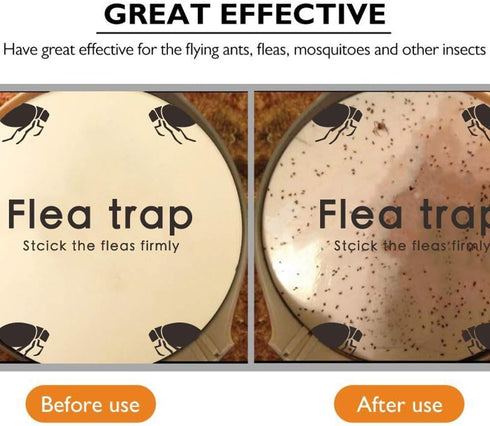Flea Trap Refills 10 Packs, Flea Trap for Inside Your Home, Replacement Pads for Flea Light, 7.1 Inch Natural Glue Discs Refill...