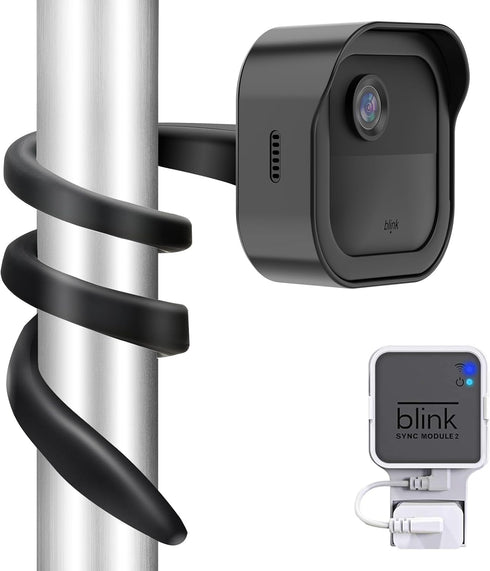 All-New Flexible Twist Mount Compatible with Blink Outdoor (4th &3rd Gen), Weatherproof Protective Housing with Blink Sync Module Wall Mount (Blac...