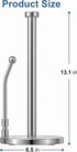 SMARTAKE Paper Towel Holder, Paper Towel Dispenser Standing Weighted Base Non Slip, Spring Arm for Easy Tear, Stainless Steel Paper Towel Holder f...