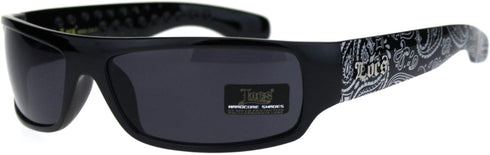 Locs Mad Dog Hardcore Gangster Cholo Narrow Rectangular Sunglasses Black Bandana...