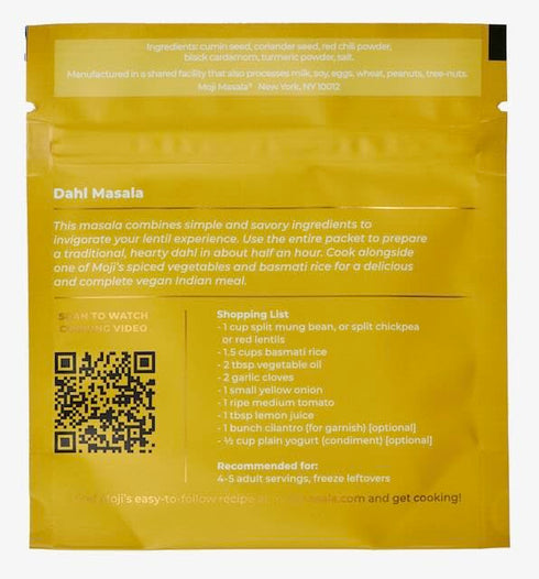 moji masala Indian Spice Kits – Dahl Masala Spice Blend – Spice Mix for Authentic Indian Food at Home – Vegan Seasoning Set for Lentils – 2-Packs ...