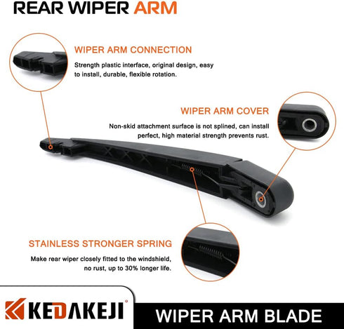 Rear Windshield Wiper Blade Compatible with Ford Flex 2009-2013,Rear Wiper Arm Blade Set...
