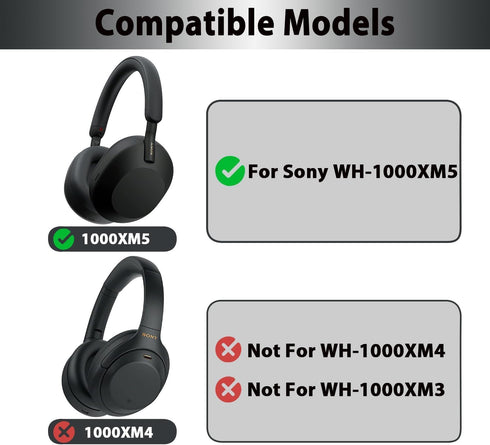 Adhiper Replacement Earpads for Sony WH-1000XM5 Noise Canceling Headphones, Ear Cushions with Soft Cooling Gel,Memory Foam Headphone Earpads(Black...