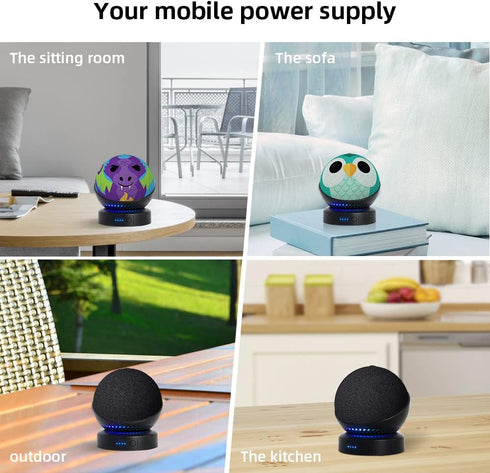 Battery Base for Echo Dot 5th Gen Portable Echo Dot 4th and 5th Gen & Homepod Mini Battery Base Pack, Not Including The Speaker (Black)...