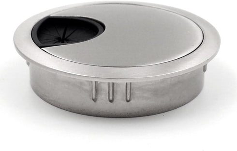 Jetland Desk Grommet for Wire Organizer - Brushed Silver, Fits 2" Hole, GBS53, 2-Pack...