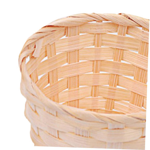 SAFIGLE Bamboo Desk Paper Wastebasket Straw Basket Weaving Organizer Bamboo Storage Basket Rattan Trash Can Pantry Wicker Baskets Wicker Storage S...
