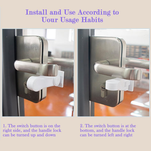 Child Proof Door Lever Locks (6 Pack) Baby Proofing Door Handle Locks with Adhesives, No Drilling Child Safety Door Locks for Protecting Kids and ...