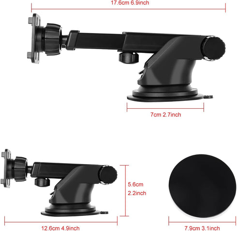 podofo Suction Cup Bracket for 6.8/7/9/9.3/10.26 inch Portable Car Stereo Radio, Upgraded Mount Windshield Monitor Suction Cup Bracket for Portabl...