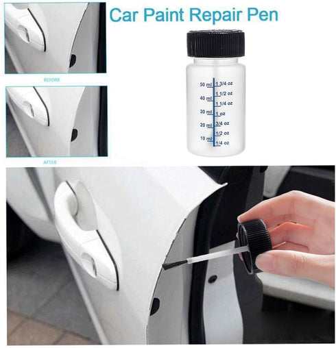 BENECREAT 12 Packs 50ml Touch Up Paint Bottles with Childproof Brush Caps and Mixing Balls, 1 Brush, 2 Plastic Syringes and 2 Tip Needles for Glue...