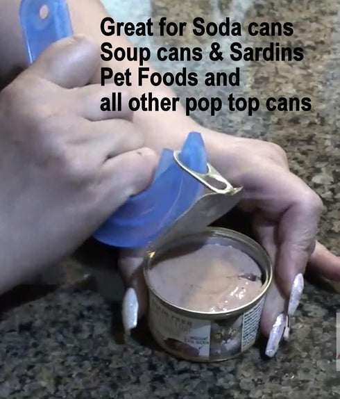 1 Easy Manual Can Opener Ring Pull Tab Puller Easy Access Can Opener Protects Nails Seniors Arthritis Hands Helper Safety Pet Food Beans Soup Can ...