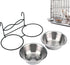 Anti-Slip Dog Bowls, 2 Pack Stainless Steel Dog Bowl Hanging on Cage, Pet Water and Food Bowls for Cats and Dogs, Dry and Wet Foods, with Non-Slip...