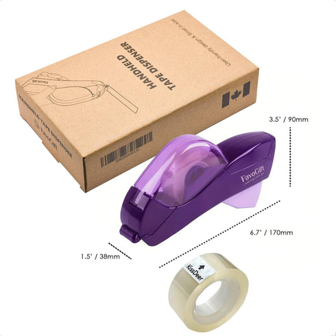 Handheld Packaging Tape Dispenser Gun with Auto Cutter - One-Handed, Safe & Convenient, No Batteries Needed, Compatible with 1/2'' to 3/4'' Tape, ...