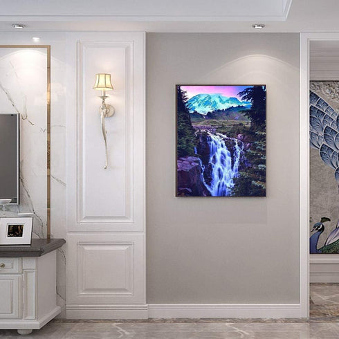 ACENGXI Paint by Numbers Waterfall DIY Painting by Numbers Kits for Adults Beginner Kids DIY Canvas Painting by Numbers Acrylic Painting Kit Home ...