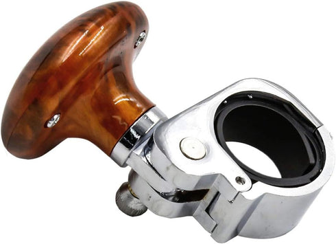 Car Steering Wheel Spinner Knob ABS Head Metal Ring Brown...