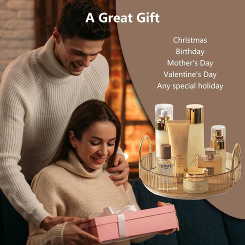 Rotating Makeup Organizer for Vanity, Spinning Cosmetics Storage for Bathroom Countertop, Skincare Holder Rack for Facial Cream, Perfume, Lotion, ...