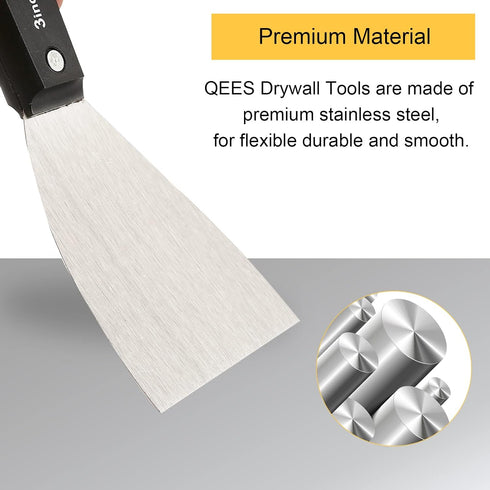 7 PCS Drywall Tools,Putty Knife Scraper Tool,Stainless Steel Paint Scraper Spackle Knife,Drywall Scraper Spackle Taping Knife For Spreading Drywal...