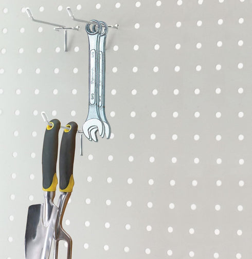 31 Pieces 4 Inch Silver Pegboard Hooks Heavy Duty Pegs Pegboard Accessories for 1/4 in and 1/8 in Peg Boards in Garages, Tool Sheds, Basements etc...