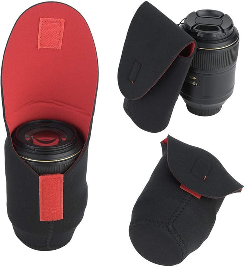 Lens Pouch Bag Lens Case Cover Sleeve 5pcs Camera Lens Storage Bag Protective Case Shockproof Pouch Set Accessory for SLR Camera Lens...