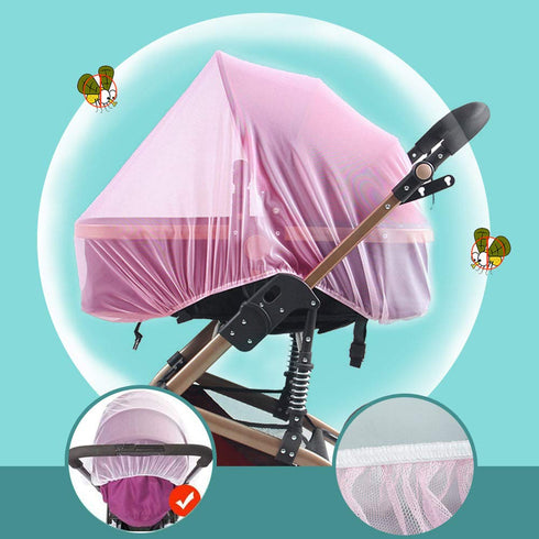 Durable Baby Stroller Mosquito Net (2 Pack) - Universal Elastic Edge Mesh Cover for Bassinets, Cradles, Playards, Car Seats & Mini Cribs | Breatha...