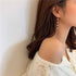 Boho Pearl Drop Dangle Earring Gold Long Tassel Pearl Earrings Tiny Pearl Chain Earrings Vintage Earrings Jewelry for Women and Girls (Gold)...