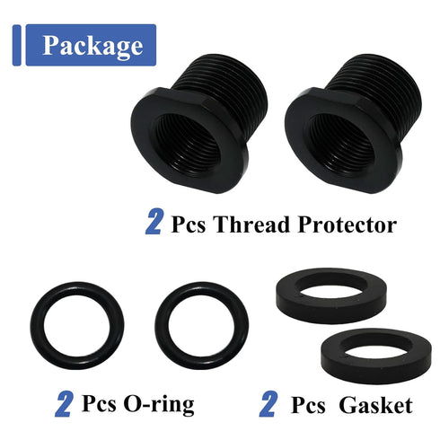2 Pcs Thread Adapters and Metal Washers, Replacement Kit, 1/2 * 28, 5/8 * 24, black...