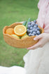 Handmade Rattan Bread Baskets Round Wicker Fruit Serving Storage Bowls, Natural Woven Decorative Kitchen Counter Organizing (Honey Brown) L-11.5''...