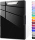 Clipboard with Storage, 8.5x11" Clip Boards with 2 Storage Case and A4 Paper Folder, Clear Dry Erase Top Panel, Heavy Duty Plastic, Folio & Side-O...
