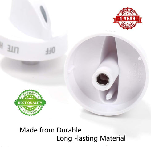 Reyhoar Range Surface Burner Knob Replacement Part 316442512 Compatible with Frigidaire & Kenmore & Sears Range Oven - Replaces PS2332410, AP4327159, FRG316442512, 1 Pcs, White