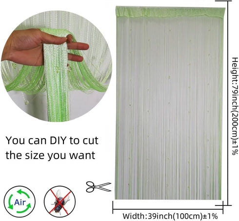 Decorative Door String Curtain Wall Panel Fringe Window Room Divider Blind for Wedding Coffee House Restaurant Parts Crystal Tassel Screen Home De...