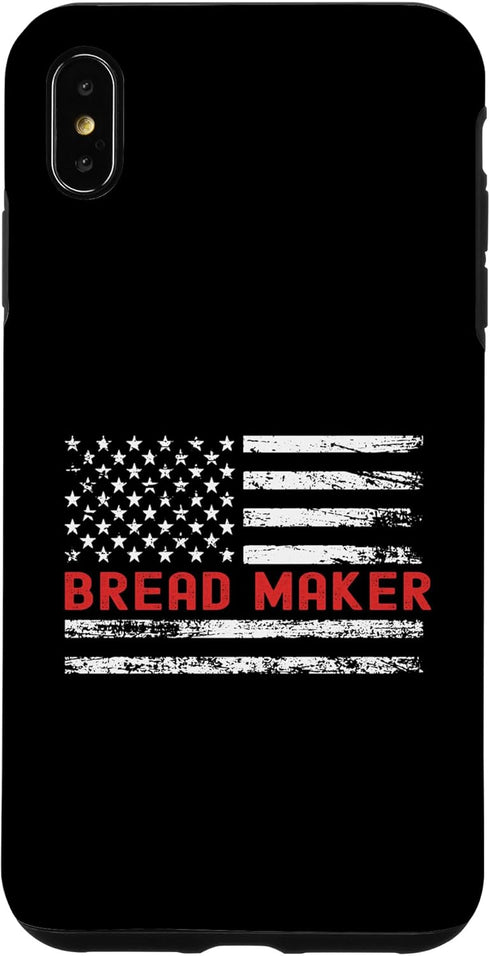iPhone XS Max Bread Maker USA Flag Profession Retro Job Title Case...