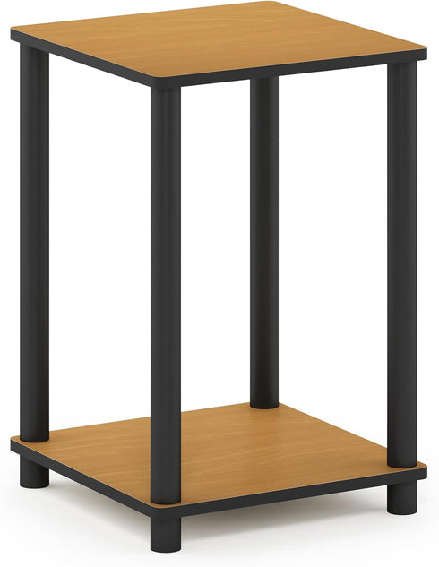 Furinno Turn-N-Tube End Table, 1-Pack, Light Cherry/Black...