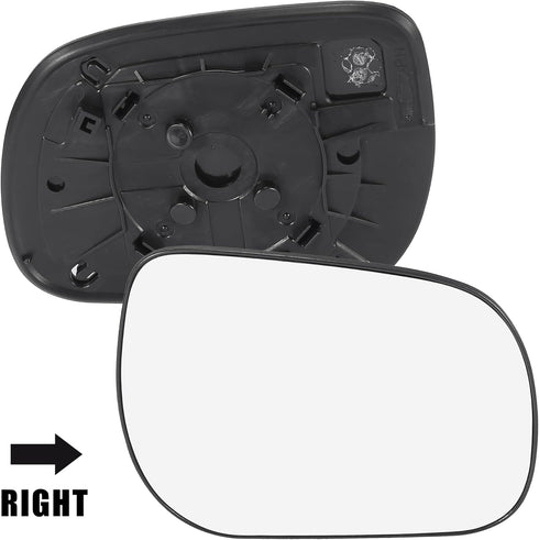 X AUTOHAUX Car Rearview Right Side without Heated Mirror Glass with Backing Plate 8793142890 for Toyota RAV4 2006-2011...