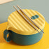 Microwave Ramen Bowl Ramen Cooker with Handles Noodle Bowls with Lid and Chopsticks Dishwasher Safe for Home Office College Dorm Room(Yellow & Gre...