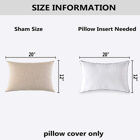 Kevin Textile Decorative Toss Pillow Case Star Faux Linen Cushion Cover for Chair, 12x20-inch (30x50cm), 2 Packs, Light Beige...